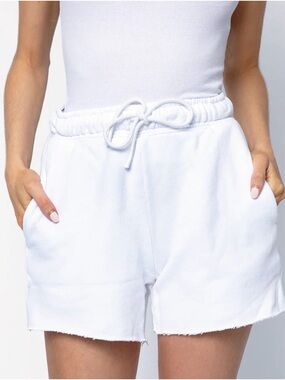 Cotton Citizen White Terry Drawstring Shorts